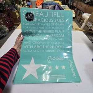 "Stars And Stripes" Chalk Couture Transfer Stencil Sz E RETIRE 18"X24 DIY Craft